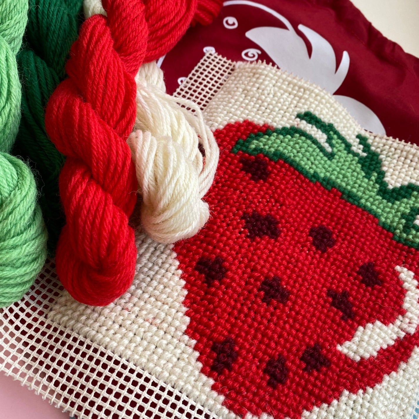 Mini Strawberry Cross Stitch Kit