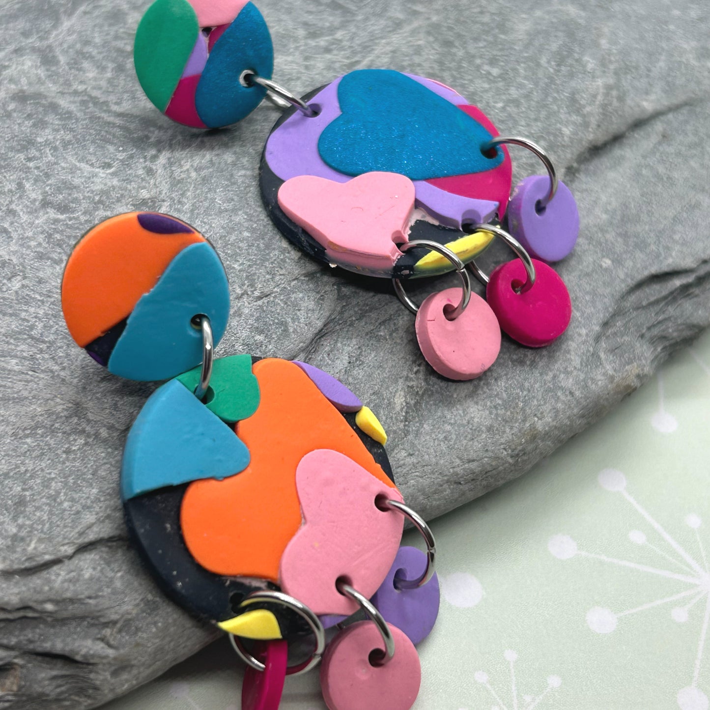 Patchwork Heart earrings - The Argentum Design Co